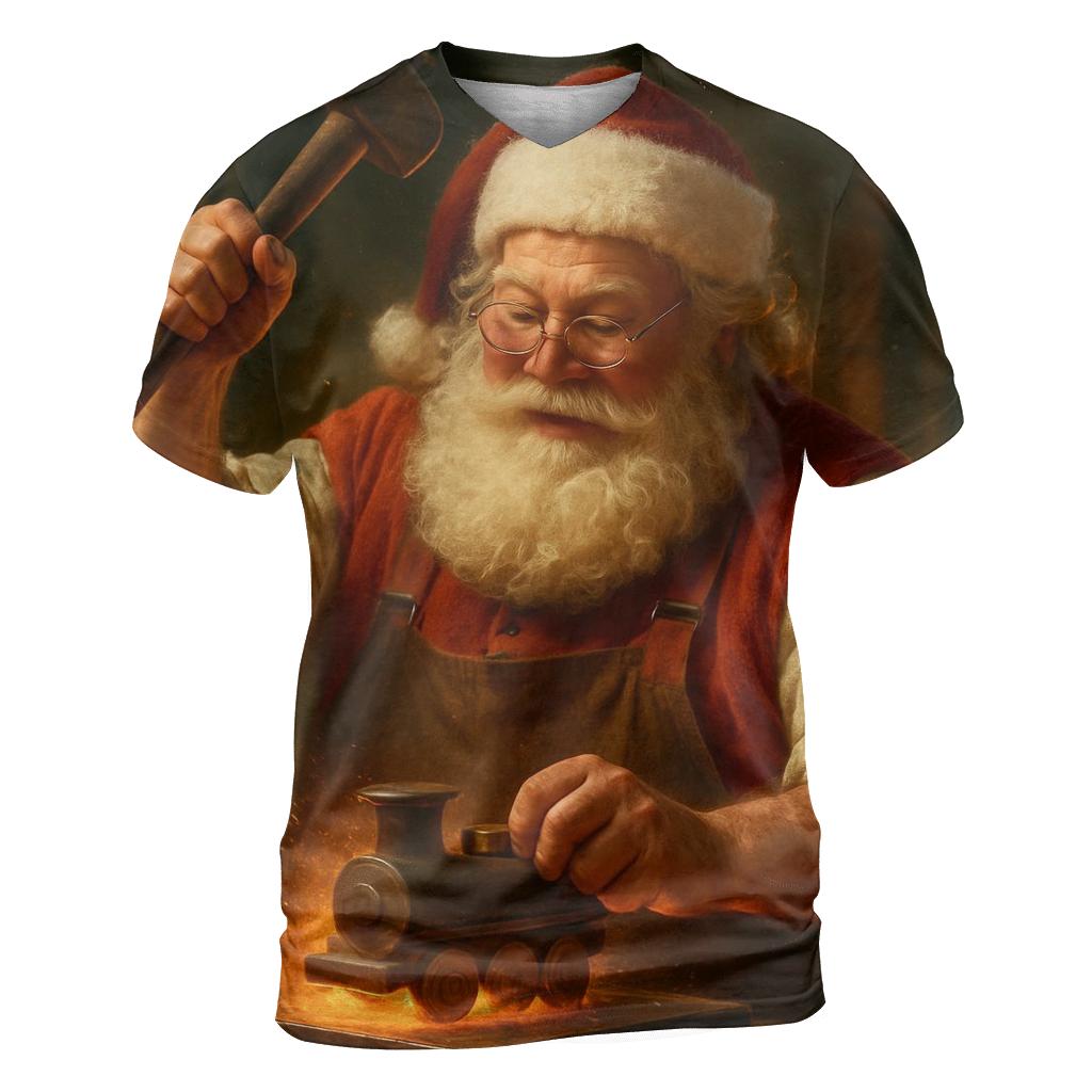 Workshop Emberlight Santa Forge custom all-over print shirts
