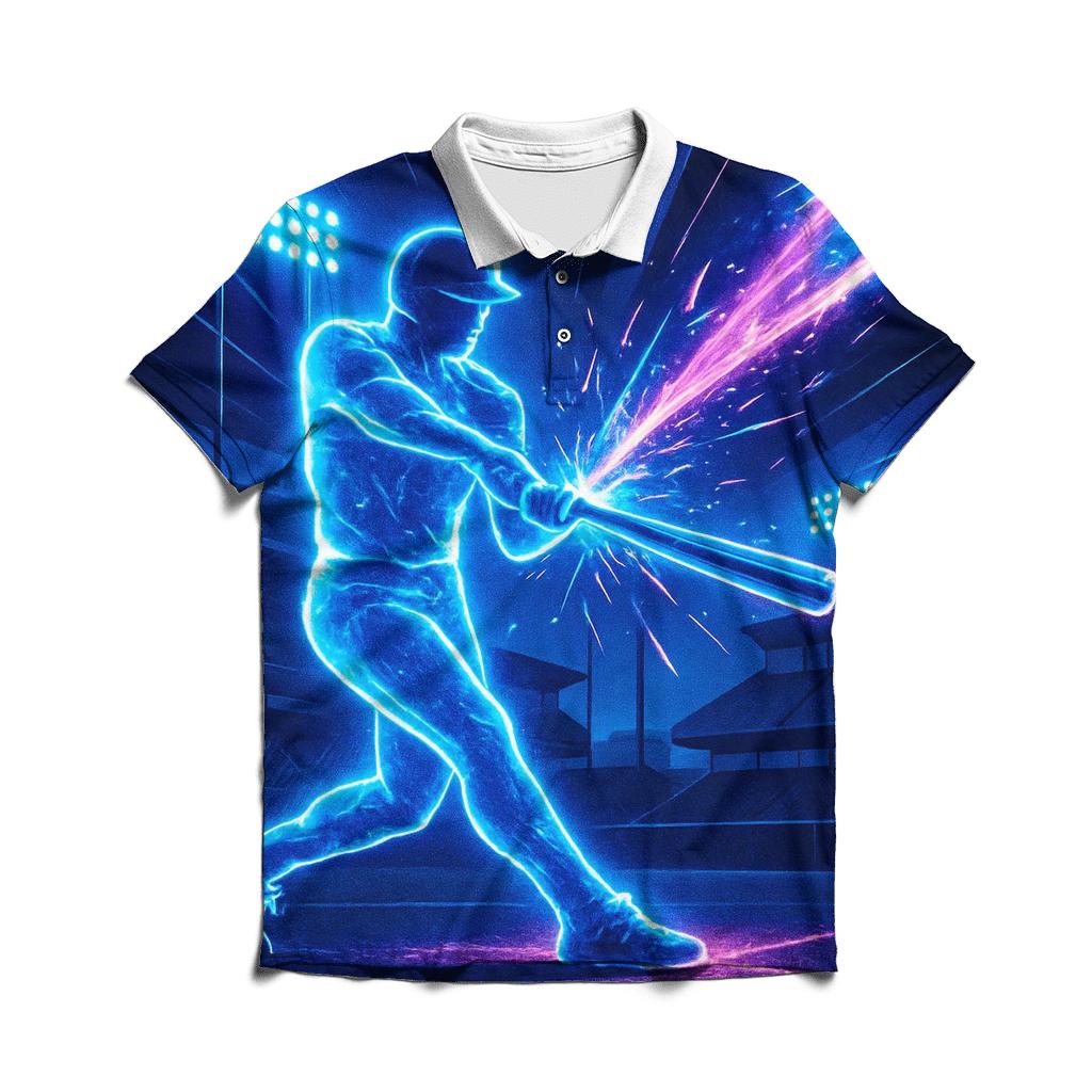 Neon Dugout Night Charge premium cotton polo shirts