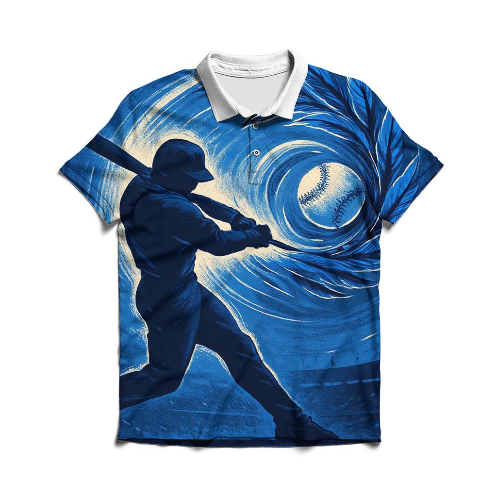 Feather Spiral Swing With Blue Jays Energy personalized polo shirts