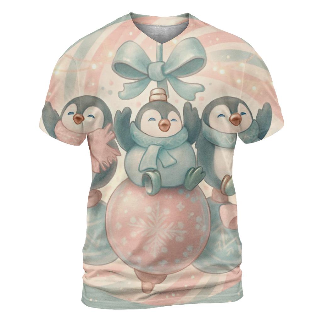 Penguin Ornament Parade Carousel designer pattern shirts