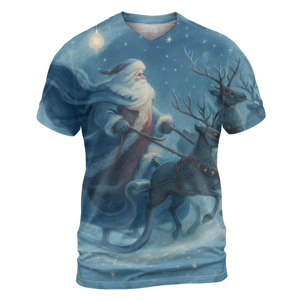 Frosted Storybook Sleigh Spiral statement graphic shirts