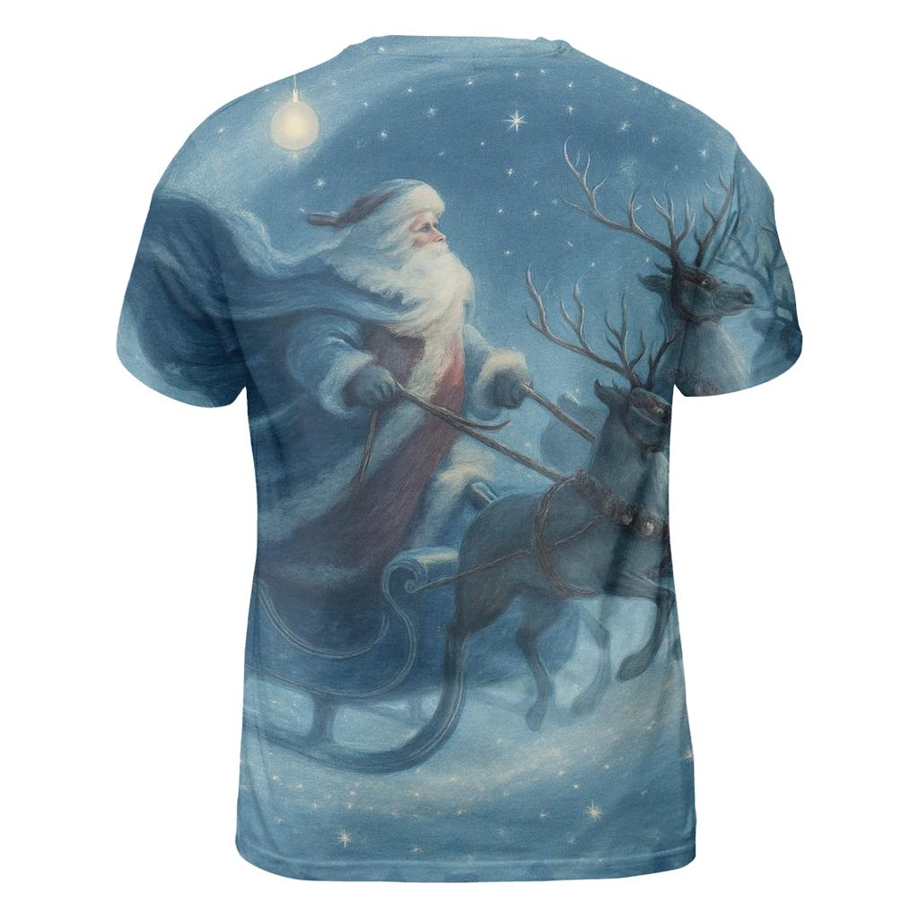 Frosted Storybook Sleigh Spiral statement graphic shirts
