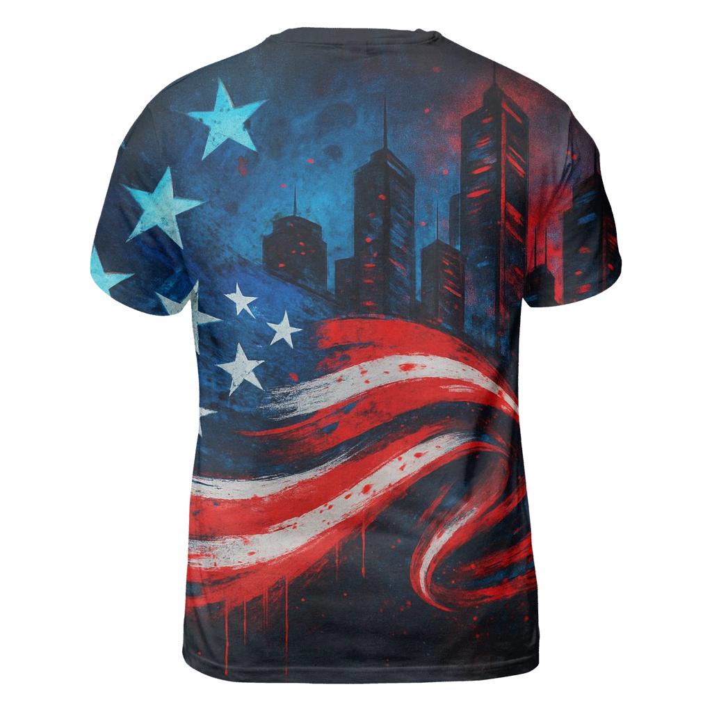Graffiti Skyline Flag Surge custom all-over print shirts