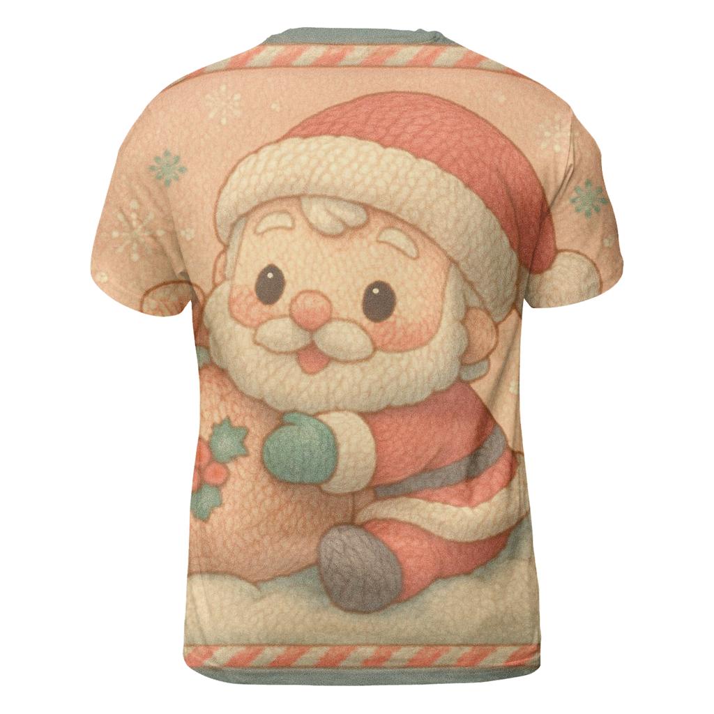 Knitted Candy Cane Santa Cozy Charm artistic all-over print tops