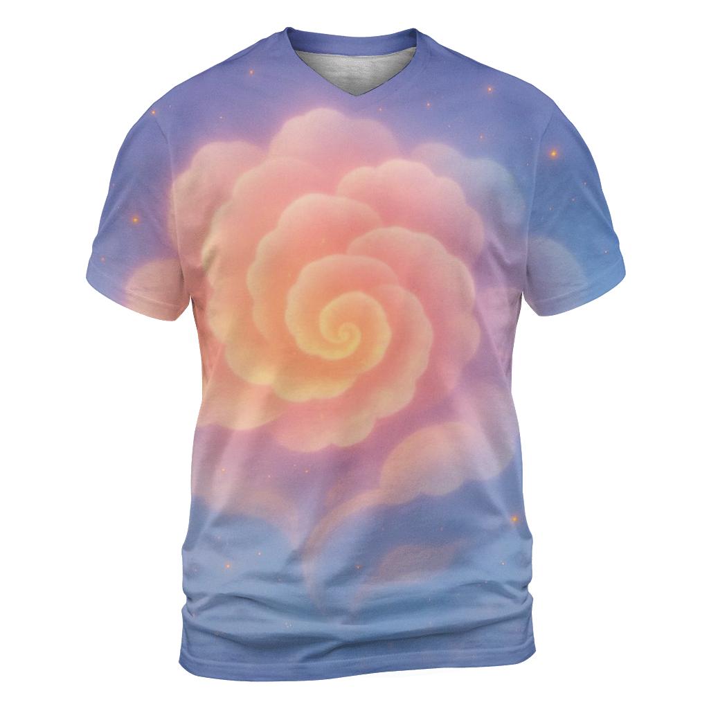 Pastel Ember Cloud Garden designer pattern shirts