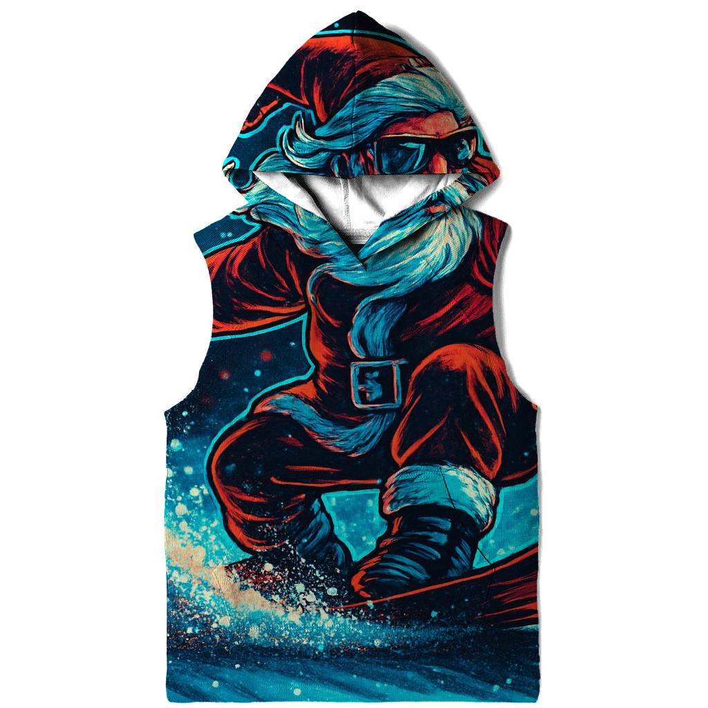 Neon Midnight Santa Snowboard Run zip-up hoodies