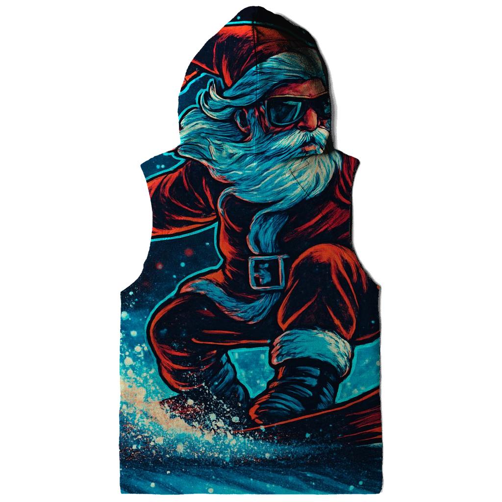 Neon Midnight Santa Snowboard Run zip-up hoodies