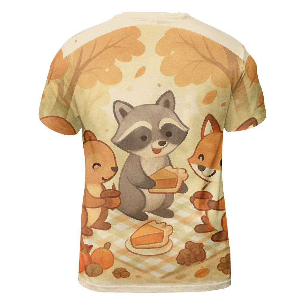 Woodland Critters Thanksgiving Picnic Circle personalized full print shirts