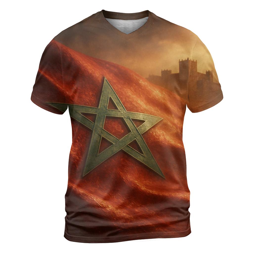 Metal Crest Mirage Of Morocco artistic all-over print tops