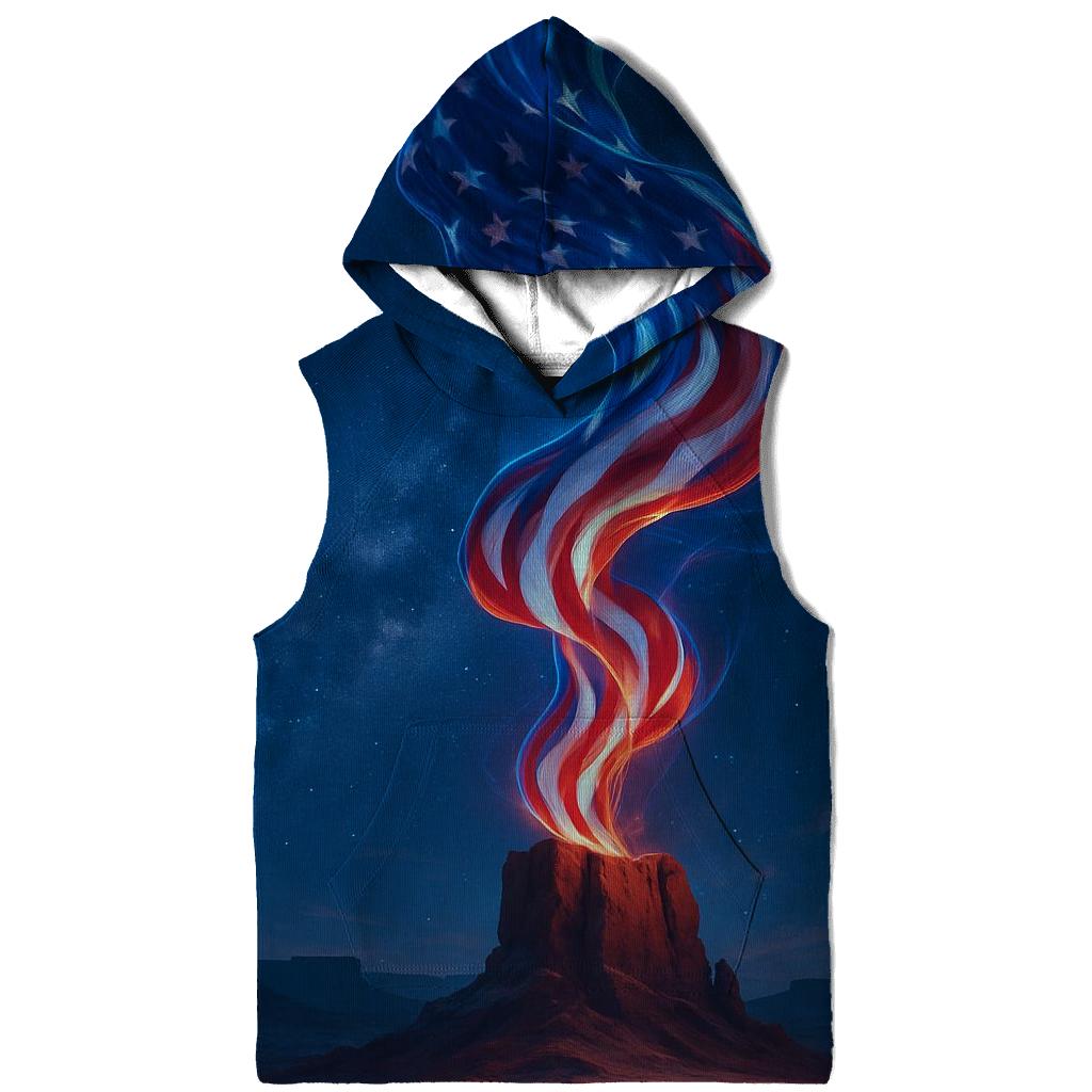 Aurora Stripes Over Desert Monolith graphic hoodies