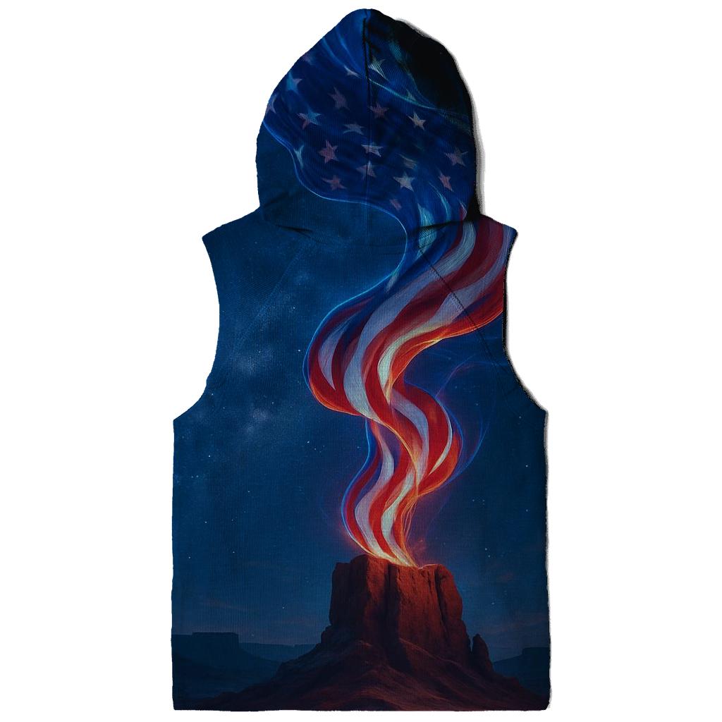 Aurora Stripes Over Desert Monolith graphic hoodies