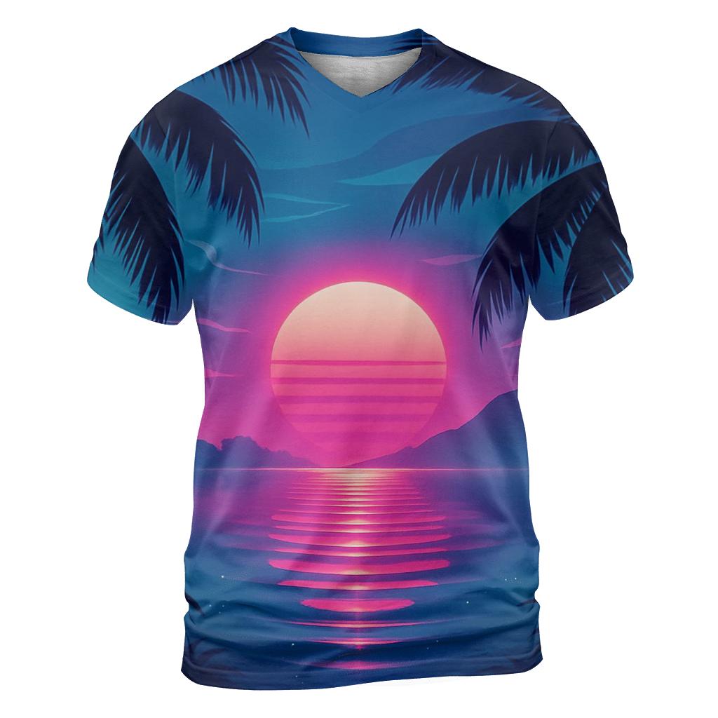 Aurora Sunset Lagoon trendy printed shirt styles