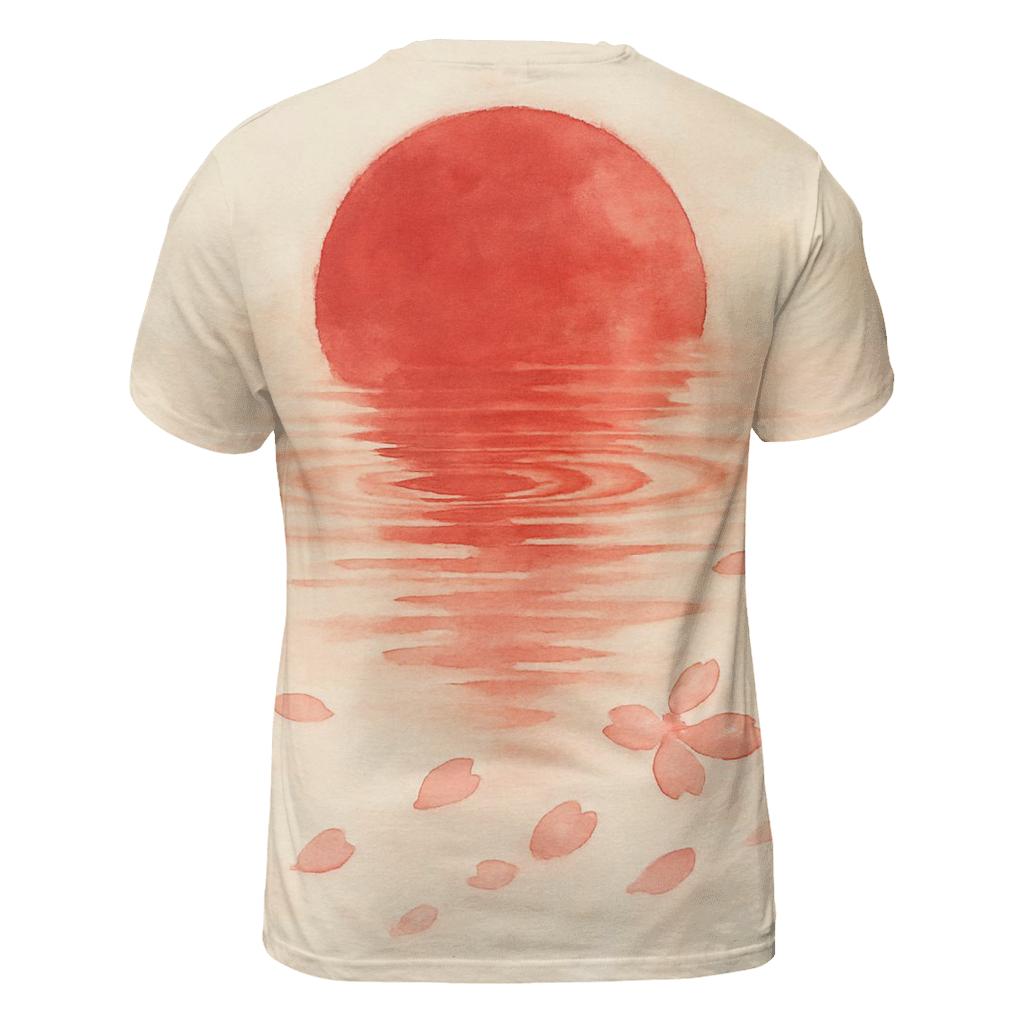 Watercolor Sakura Flag Of Japan custom all-over print shirts