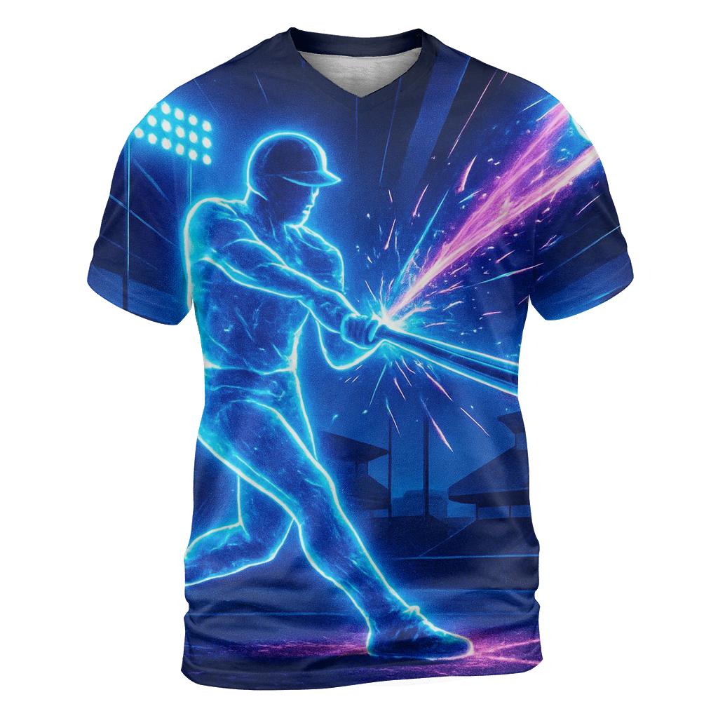 Neon Dugout Night Charge vibrant all-over design tees