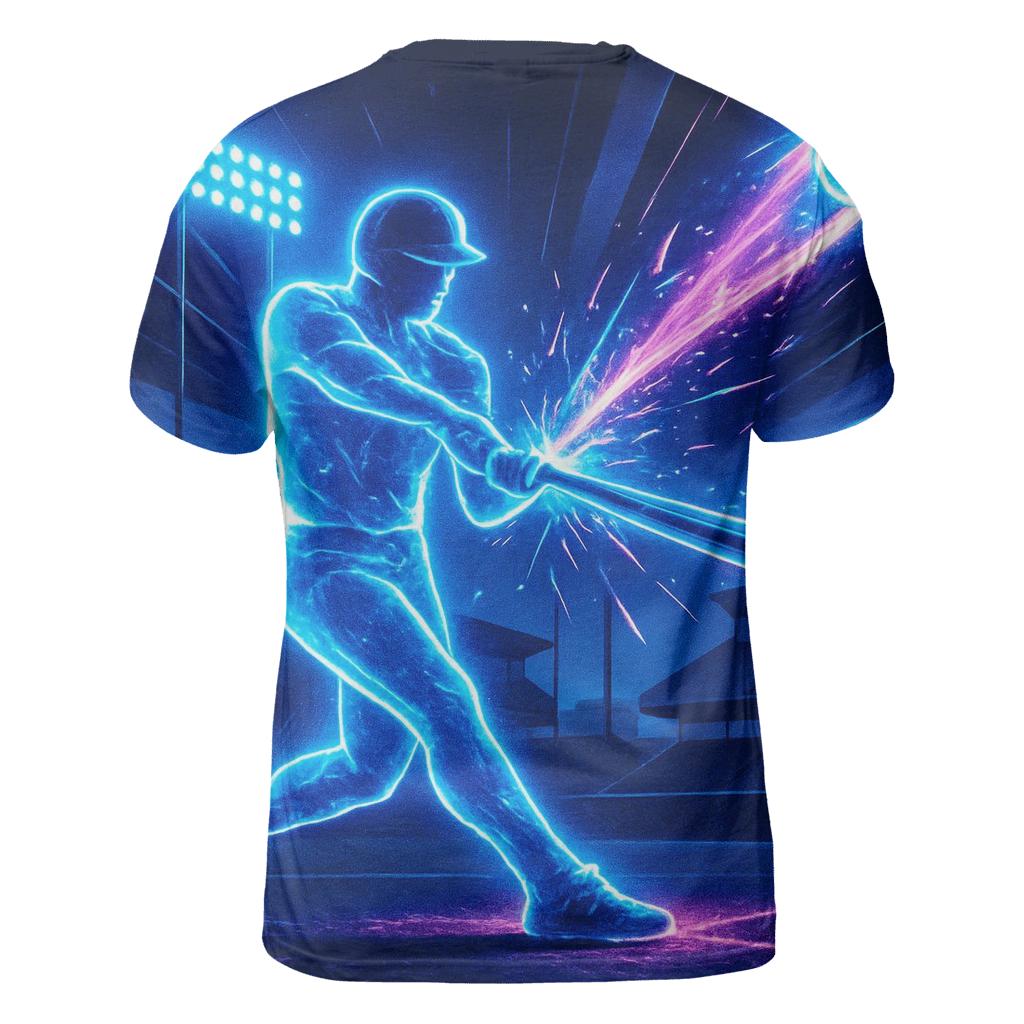 Neon Dugout Night Charge vibrant all-over design tees