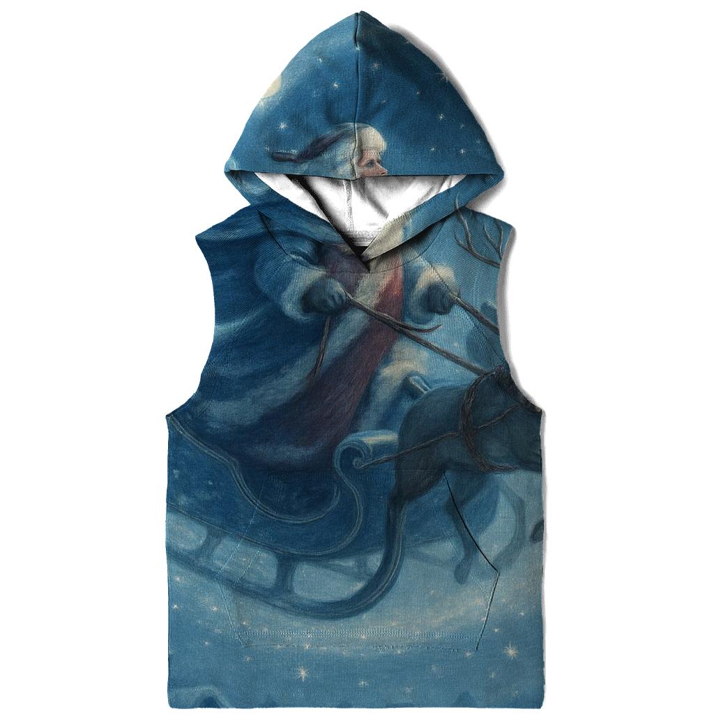 Frosted Storybook Sleigh Spiral embroidered hoodies