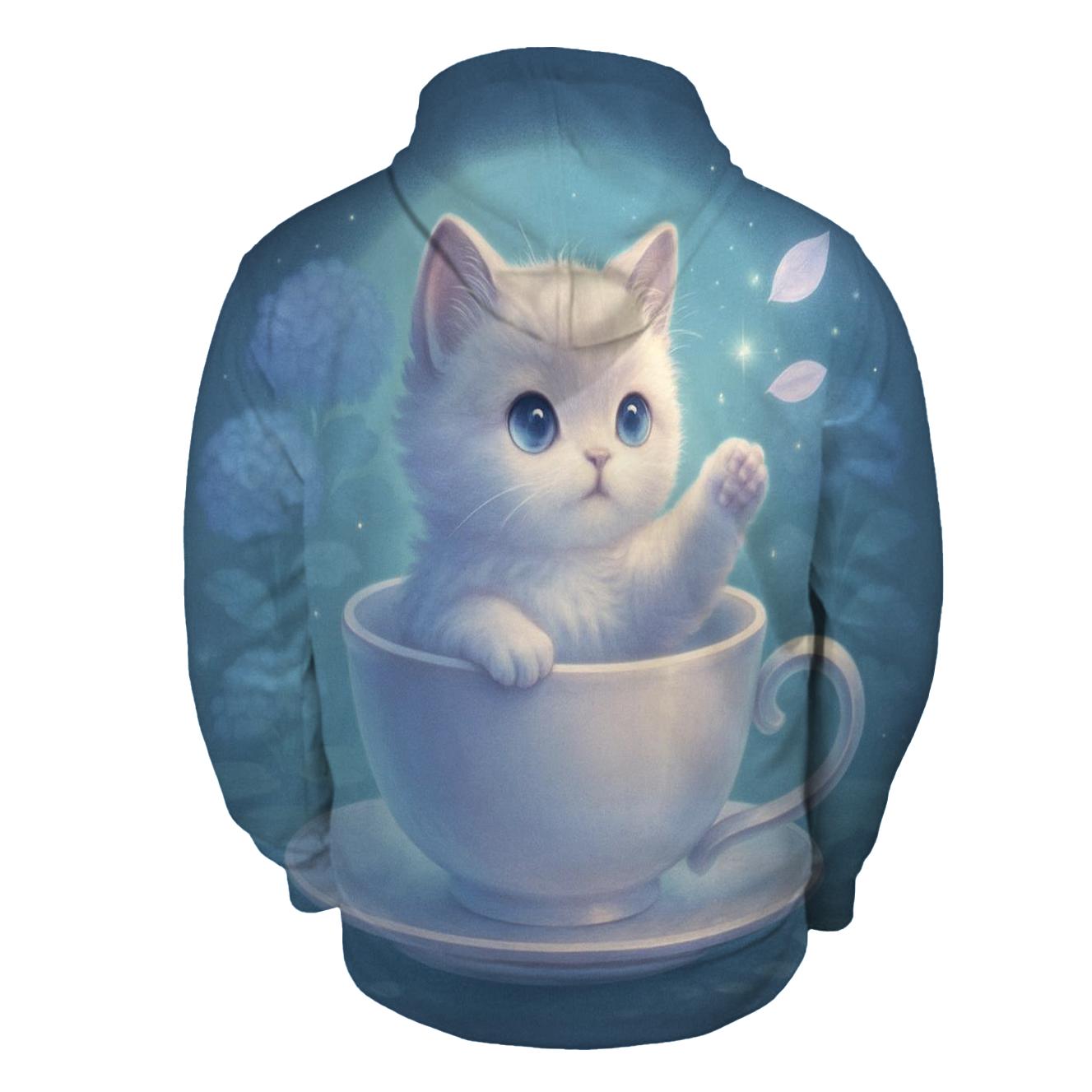 Moonlit Teacup Kitten Garden custom hoodies