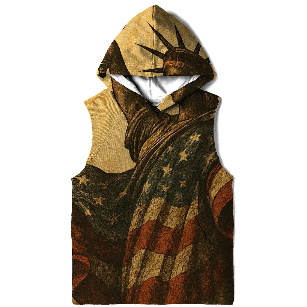 Vintage Liberty Torch In Flag Wind pullover hoodies