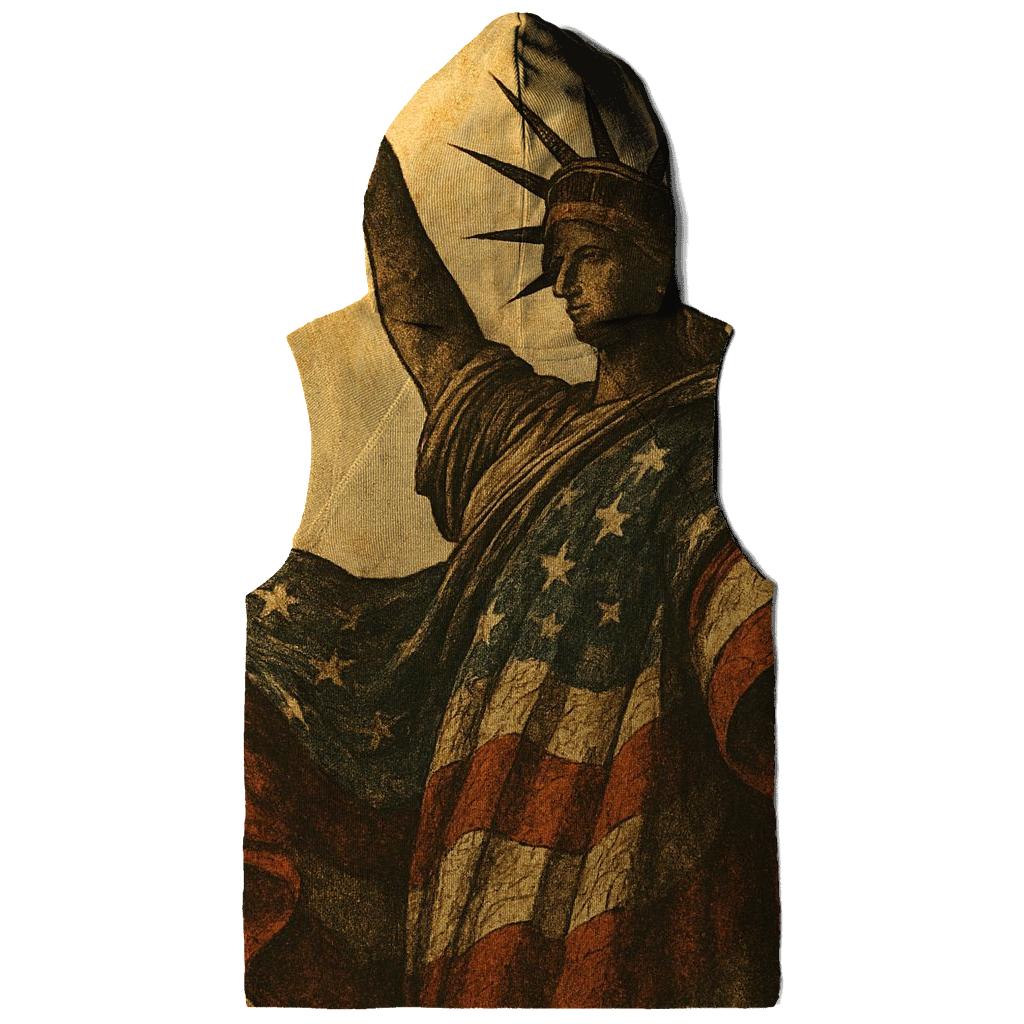 Vintage Liberty Torch In Flag Wind pullover hoodies