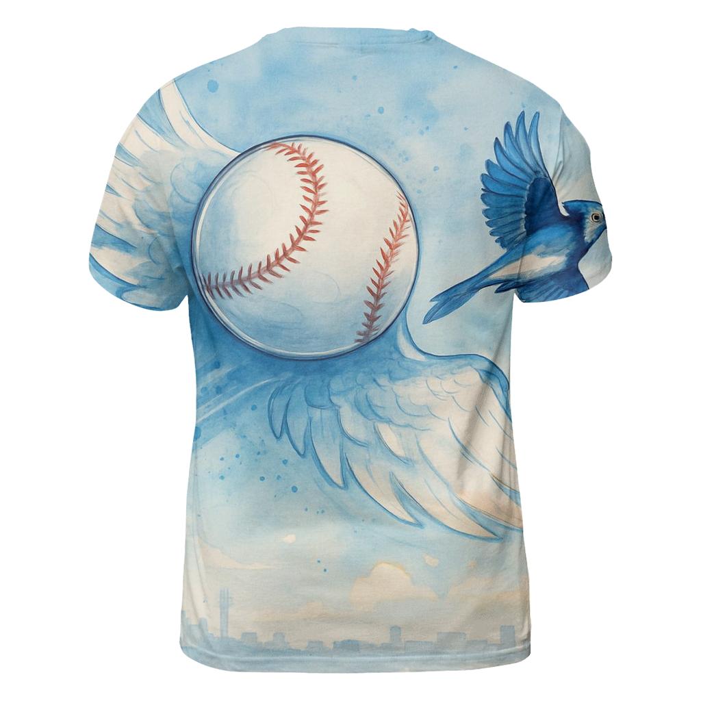 Skywing Baseball Drift, Blue Jays Style vibrant all-over design tees