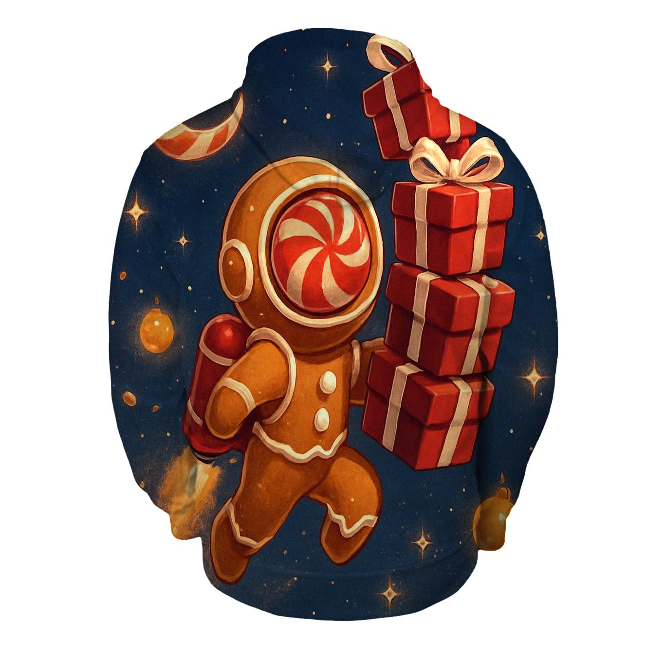 Gingerbread Astronaut Delivery Run lightweight hoodies