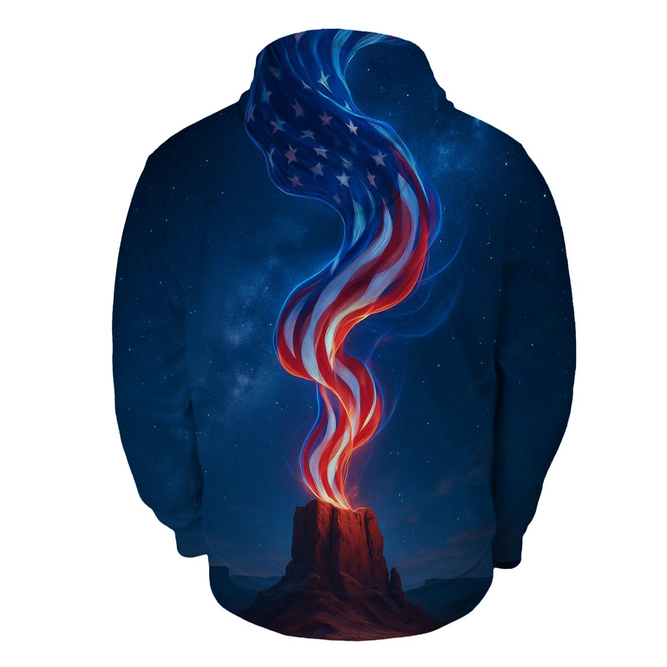 Aurora Stripes Over Desert Monolith custom hoodies