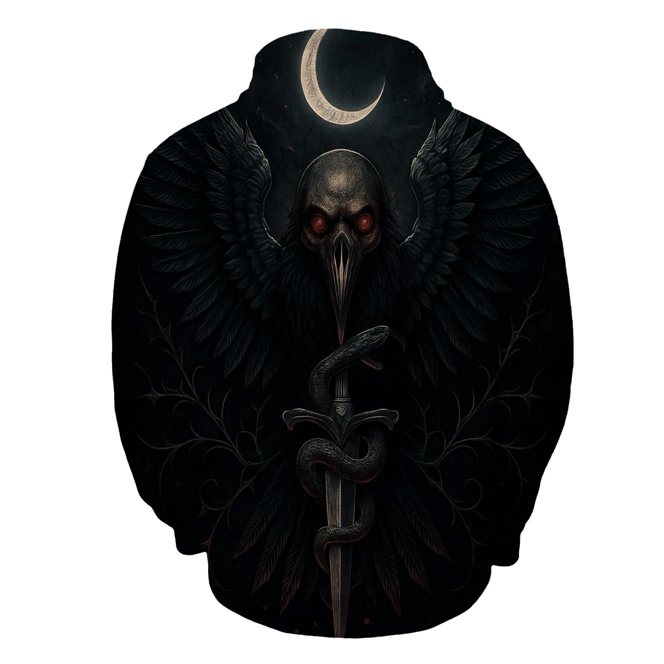 Obsidian Raven And The Dagger Moon zip-up hoodies