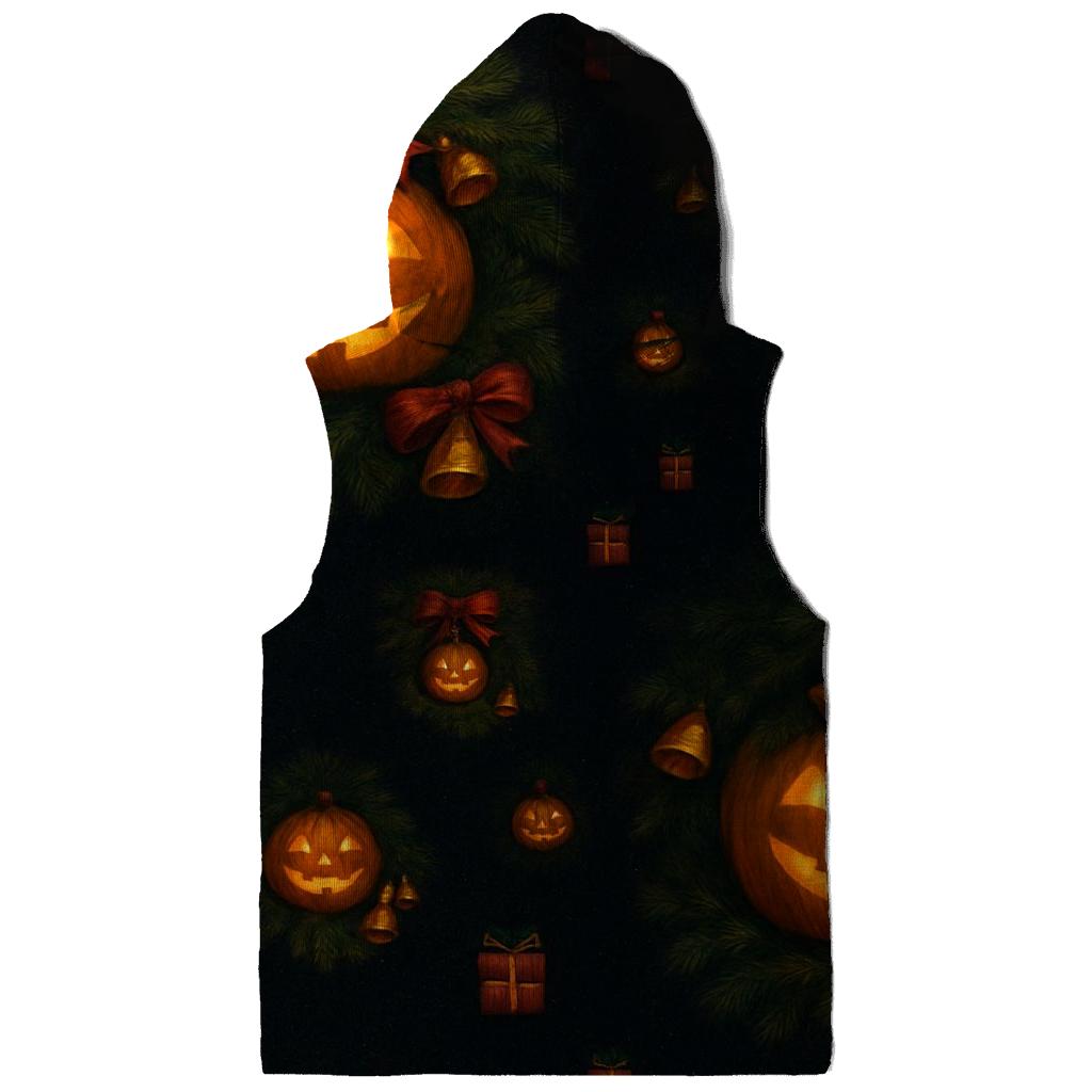 Midnight Candlelit Pumpkin Wreath Grid lightweight hoodies