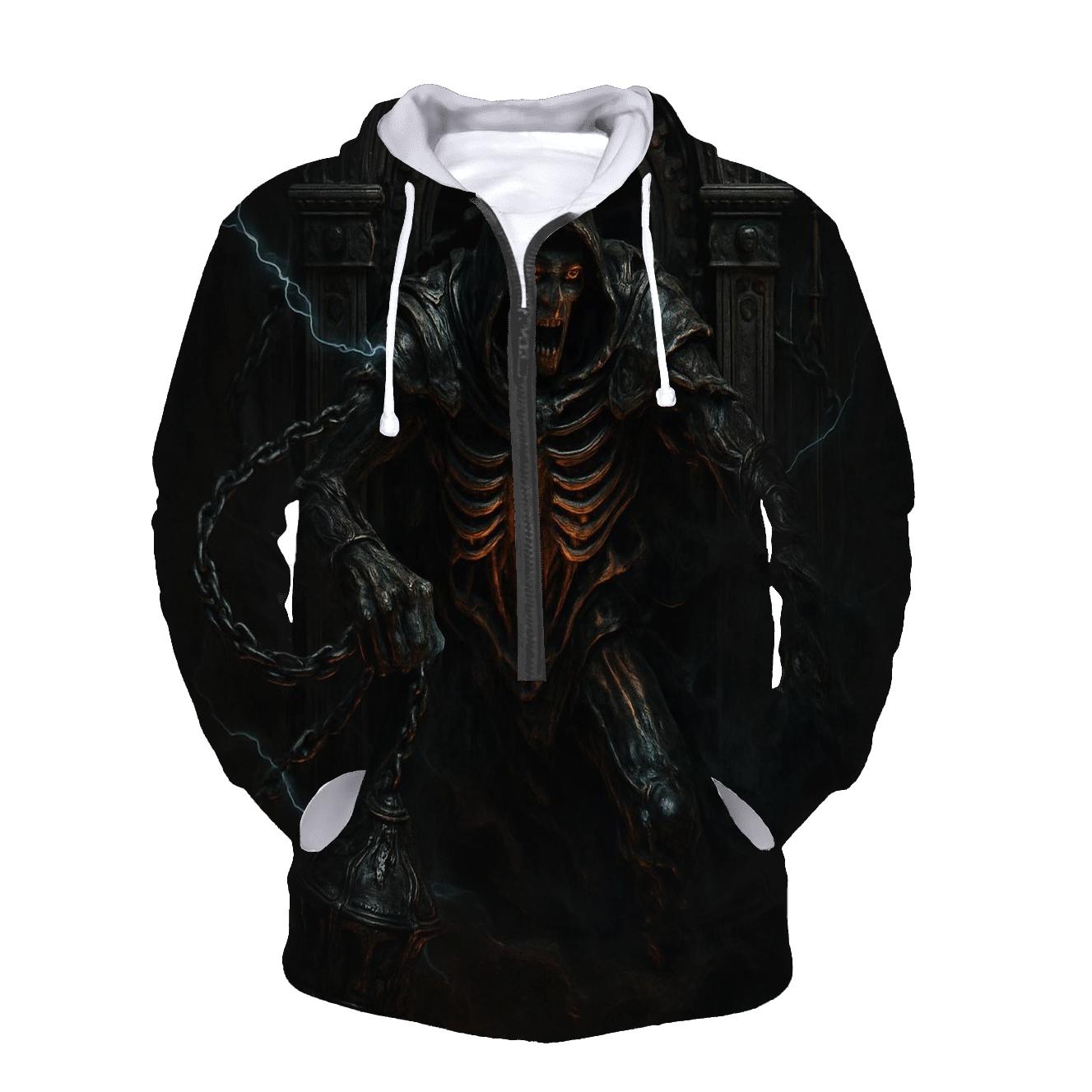 Biomechanical Wraith Of The Iron Crypt embroidered hoodies