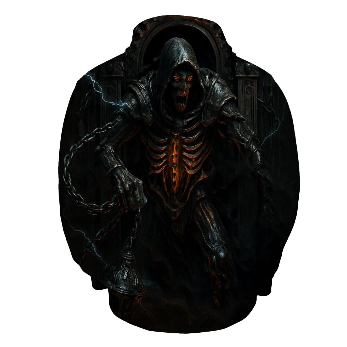 Biomechanical Wraith Of The Iron Crypt embroidered hoodies