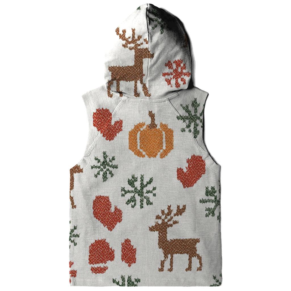 White Nordic Knit Pumpkin Snowflake Lattice embroidered hoodies