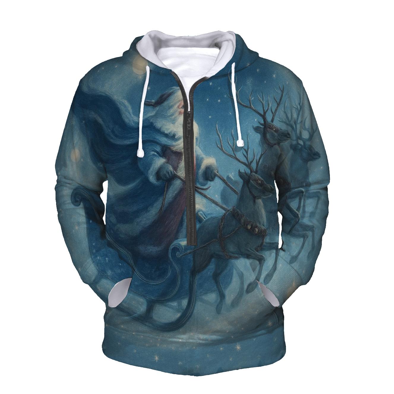 Frosted Storybook Sleigh Spiral designer hoodies