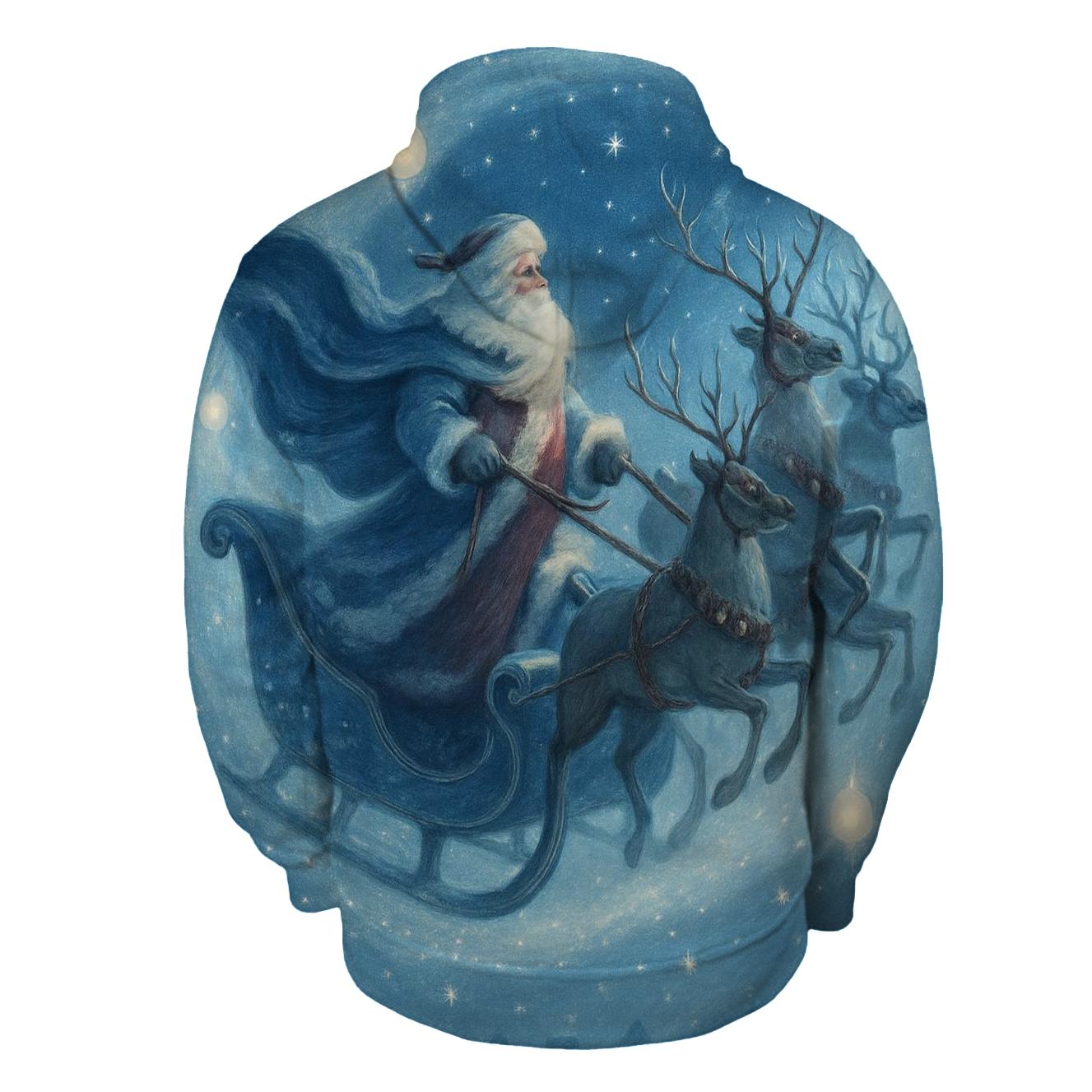 Frosted Storybook Sleigh Spiral designer hoodies