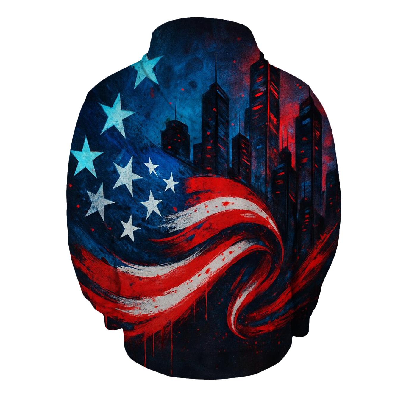 Graffiti Skyline Flag Surge heavyweight hoodies