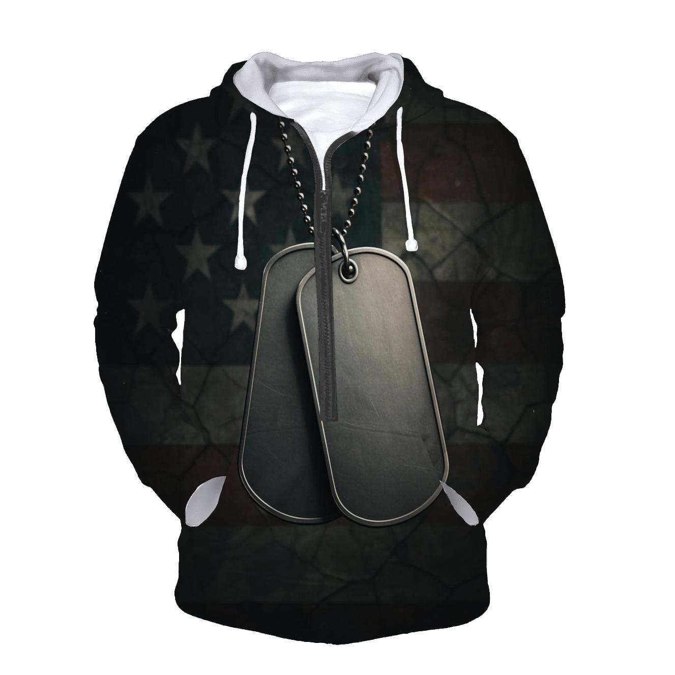 Dog Tags In The Flagglass Glow hoodie designs