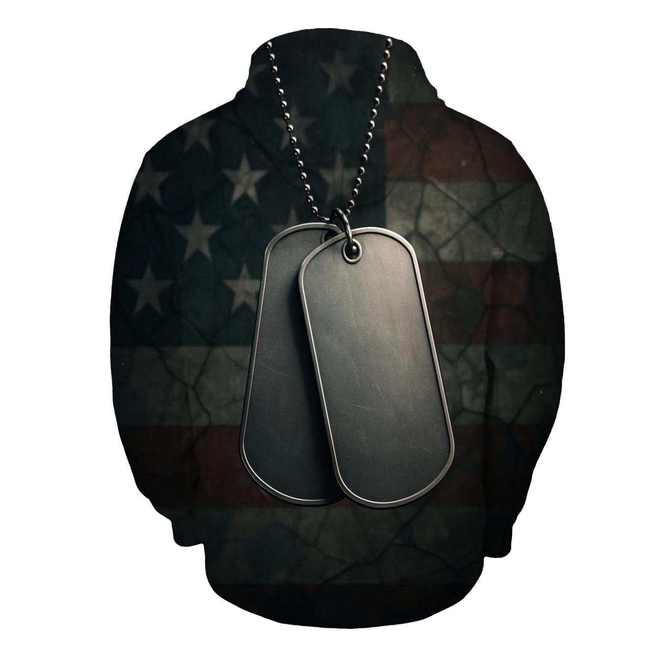 Dog Tags In The Flagglass Glow hoodie designs