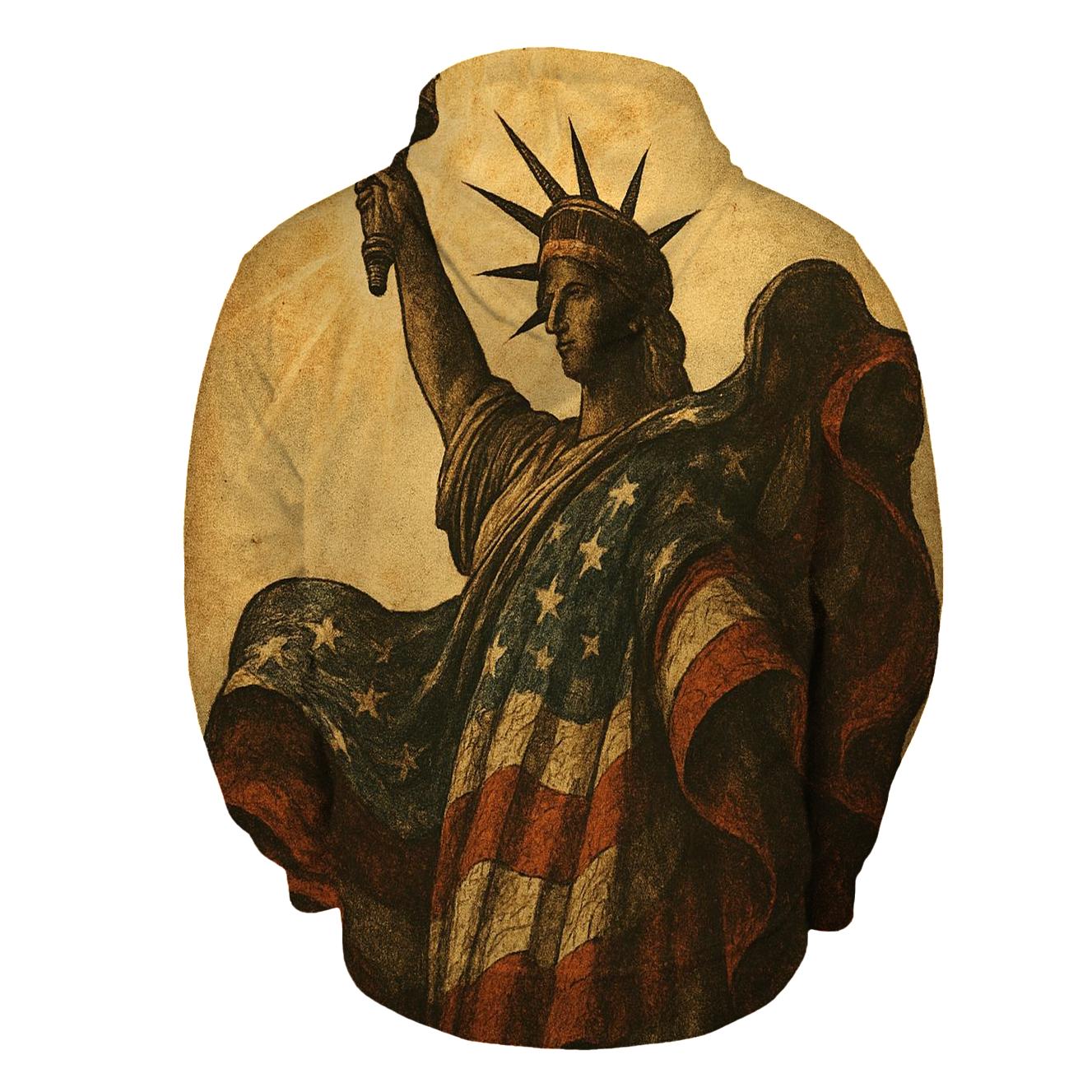 Vintage Liberty Torch In Flag Wind hoodie designs