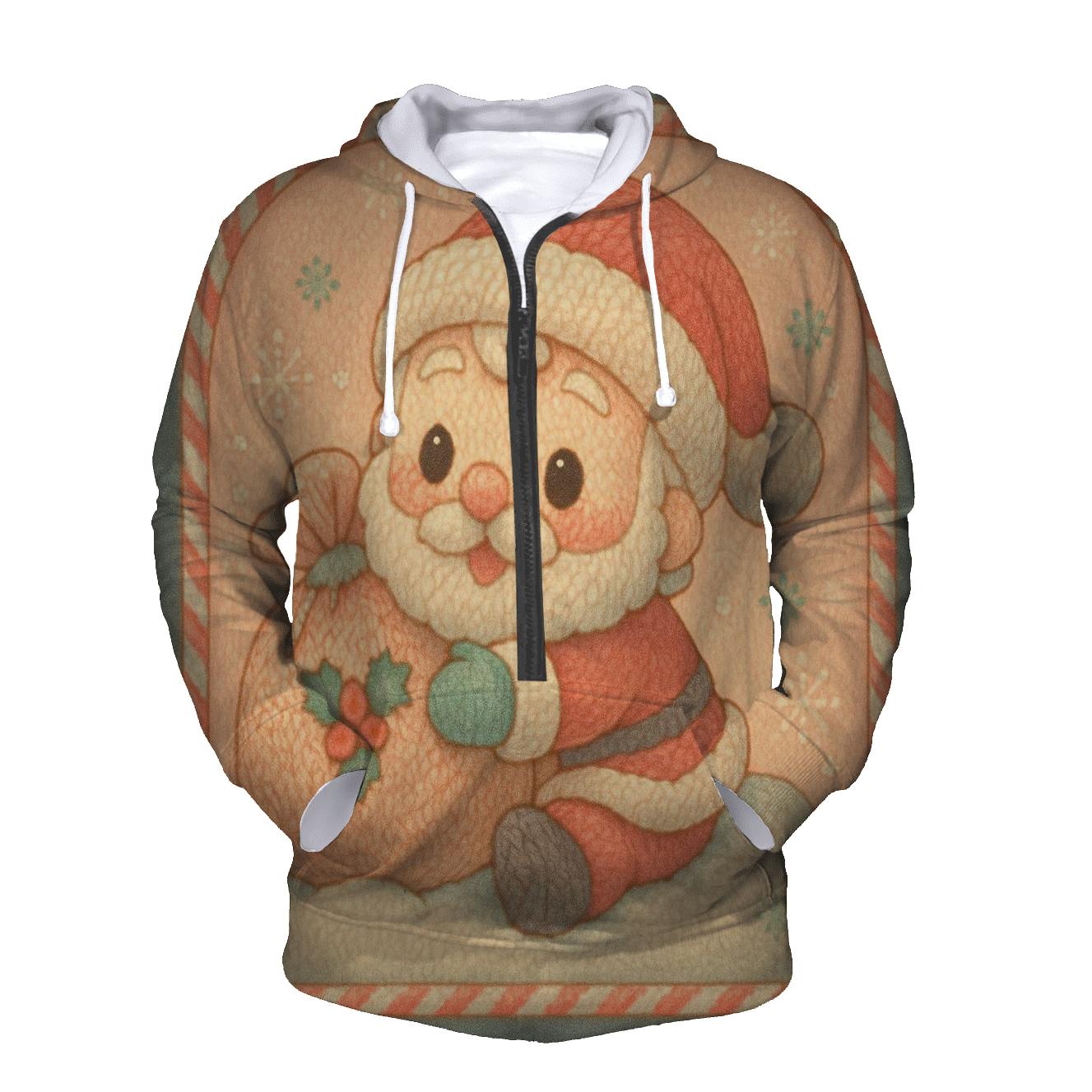 Knitted Candy Cane Santa Cozy Charm zip-up hoodies