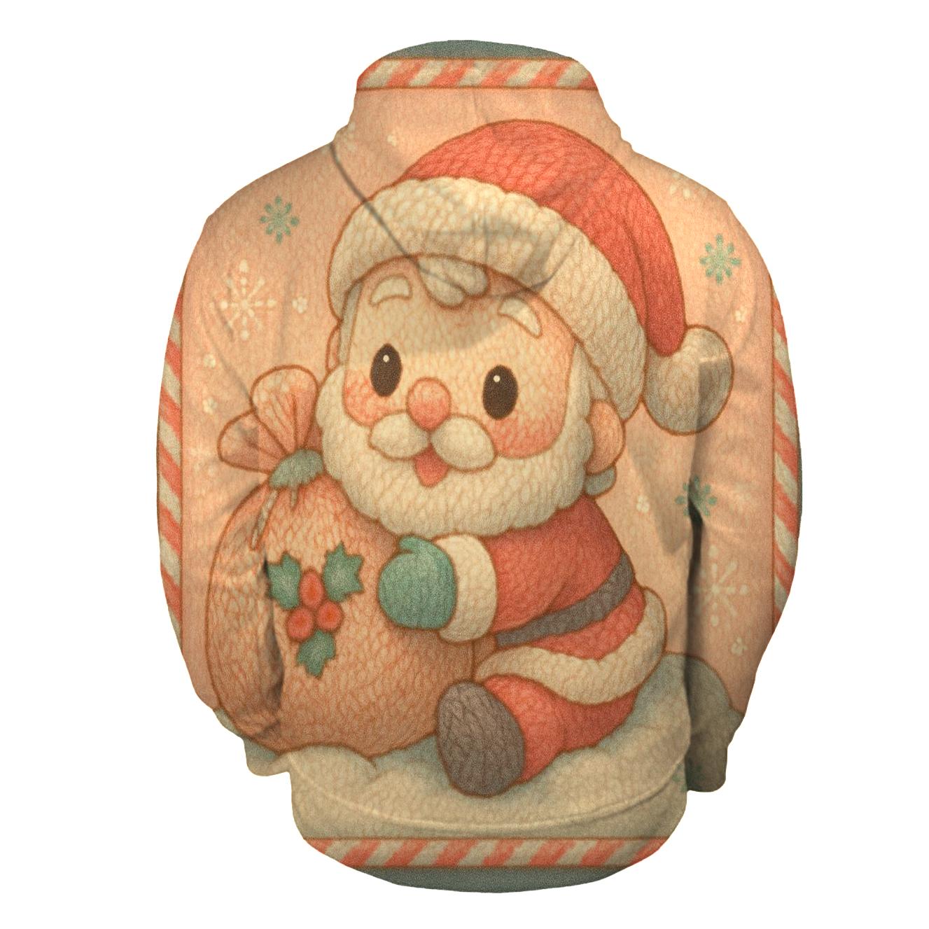 Knitted Candy Cane Santa Cozy Charm zip-up hoodies