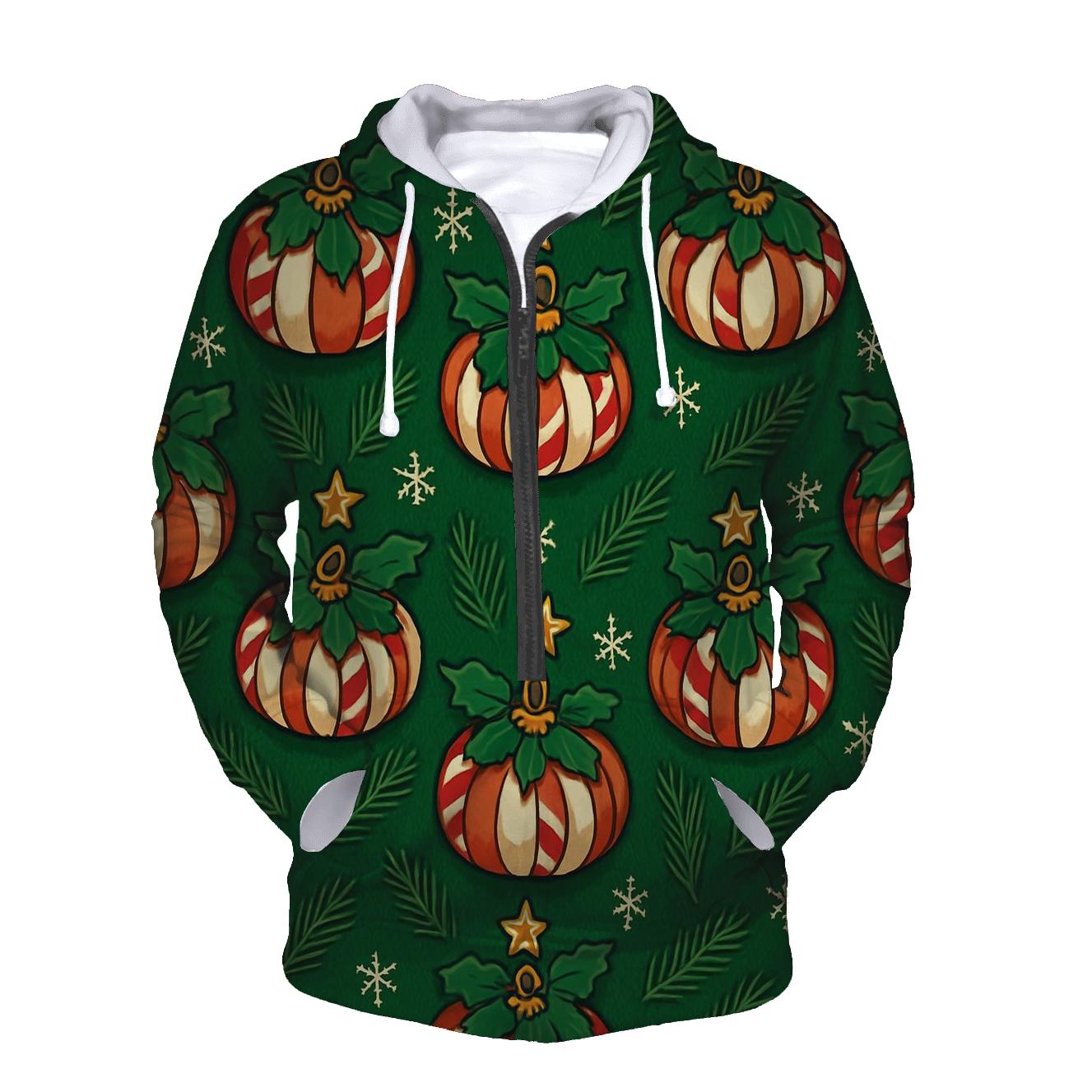 Emerald Noel Pumpkin Ornament Tessellation embroidered hoodies