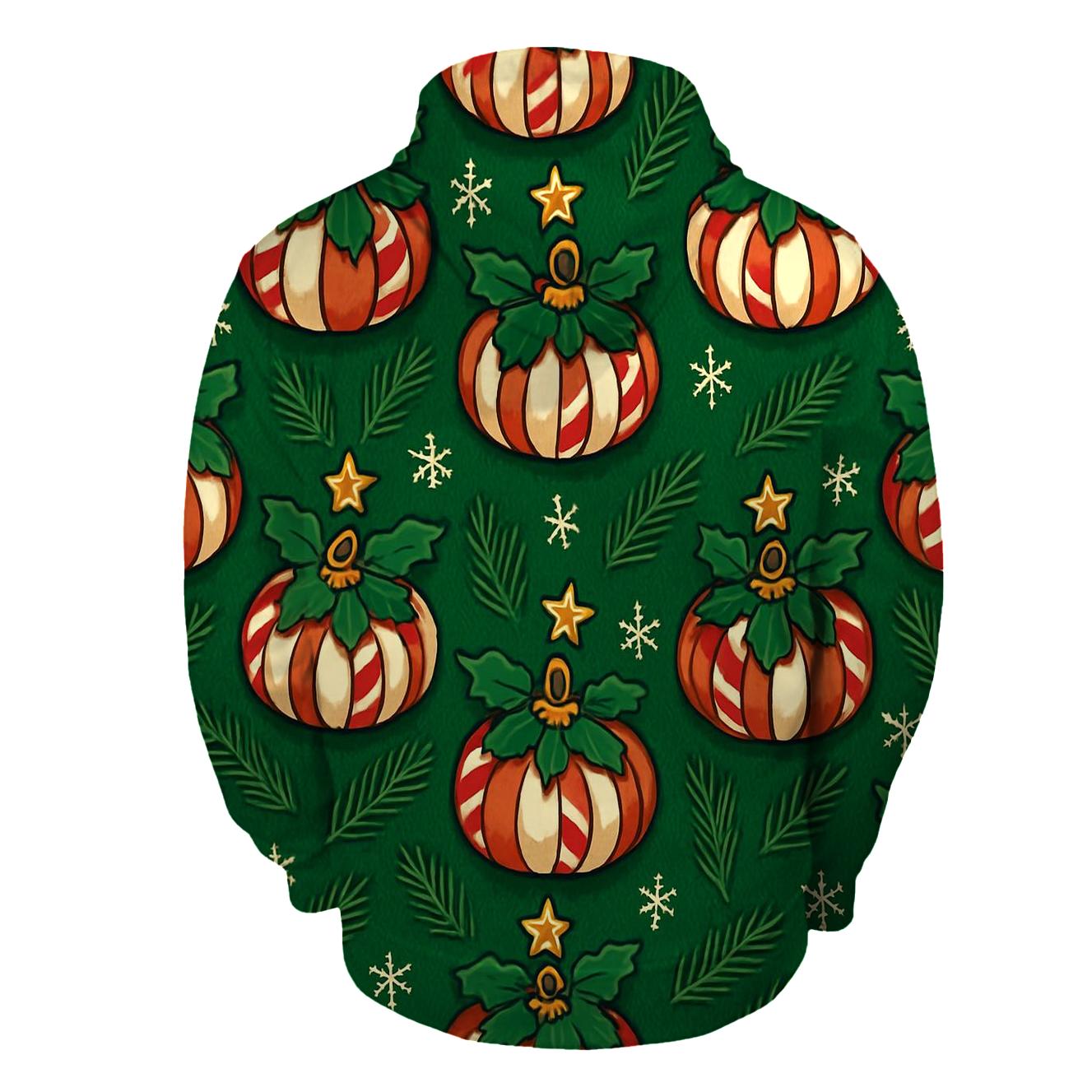 Emerald Noel Pumpkin Ornament Tessellation embroidered hoodies