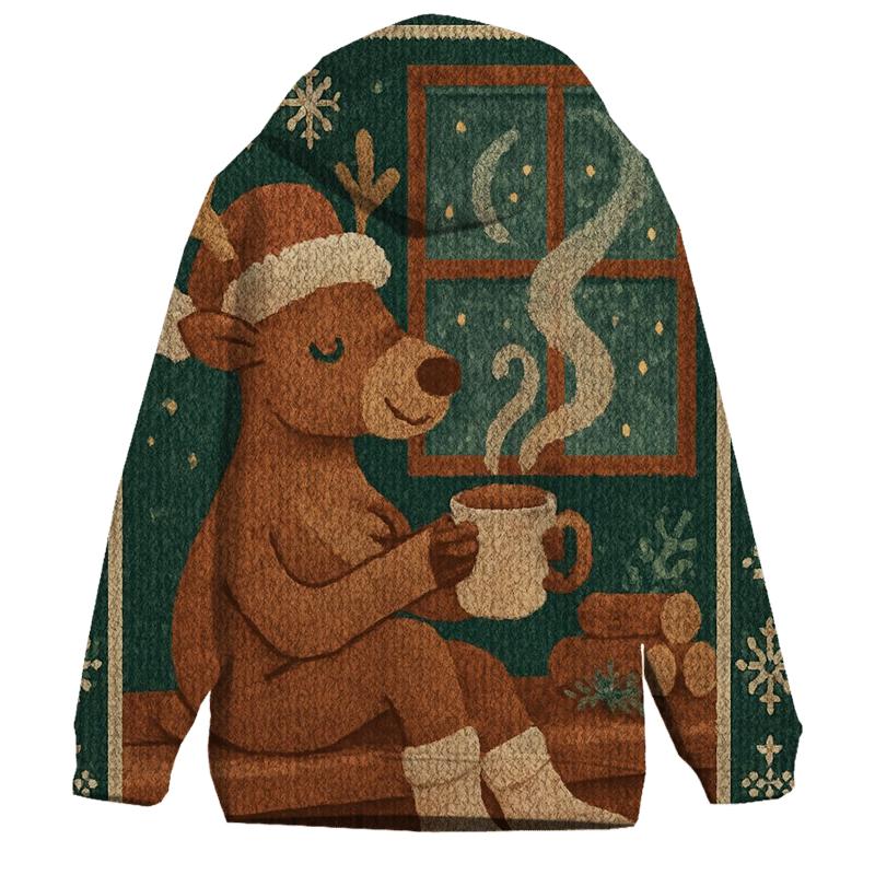 Reindeer Sauna Lodge Serenity graphic hoodies