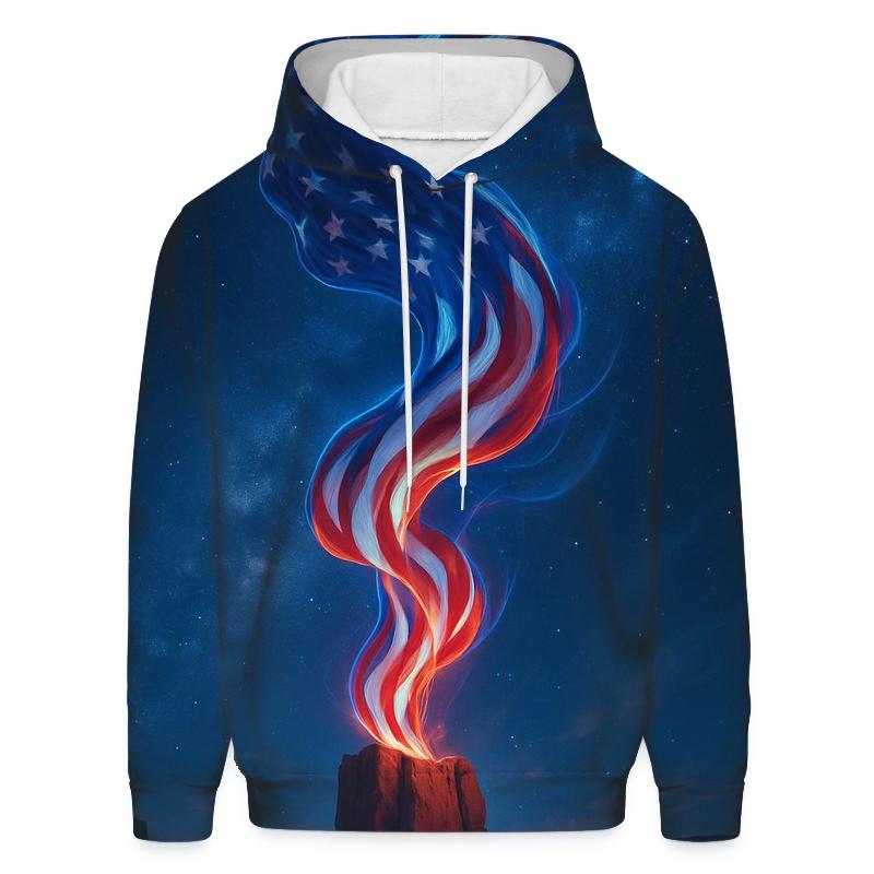 Aurora Stripes Over Desert Monolith designer hoodies