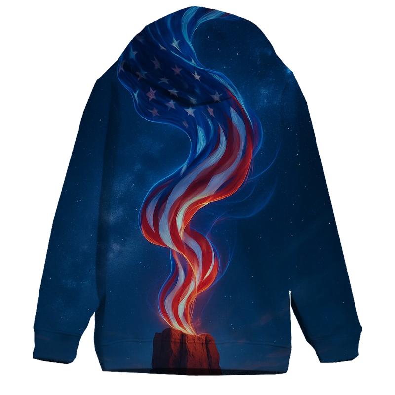 Aurora Stripes Over Desert Monolith designer hoodies
