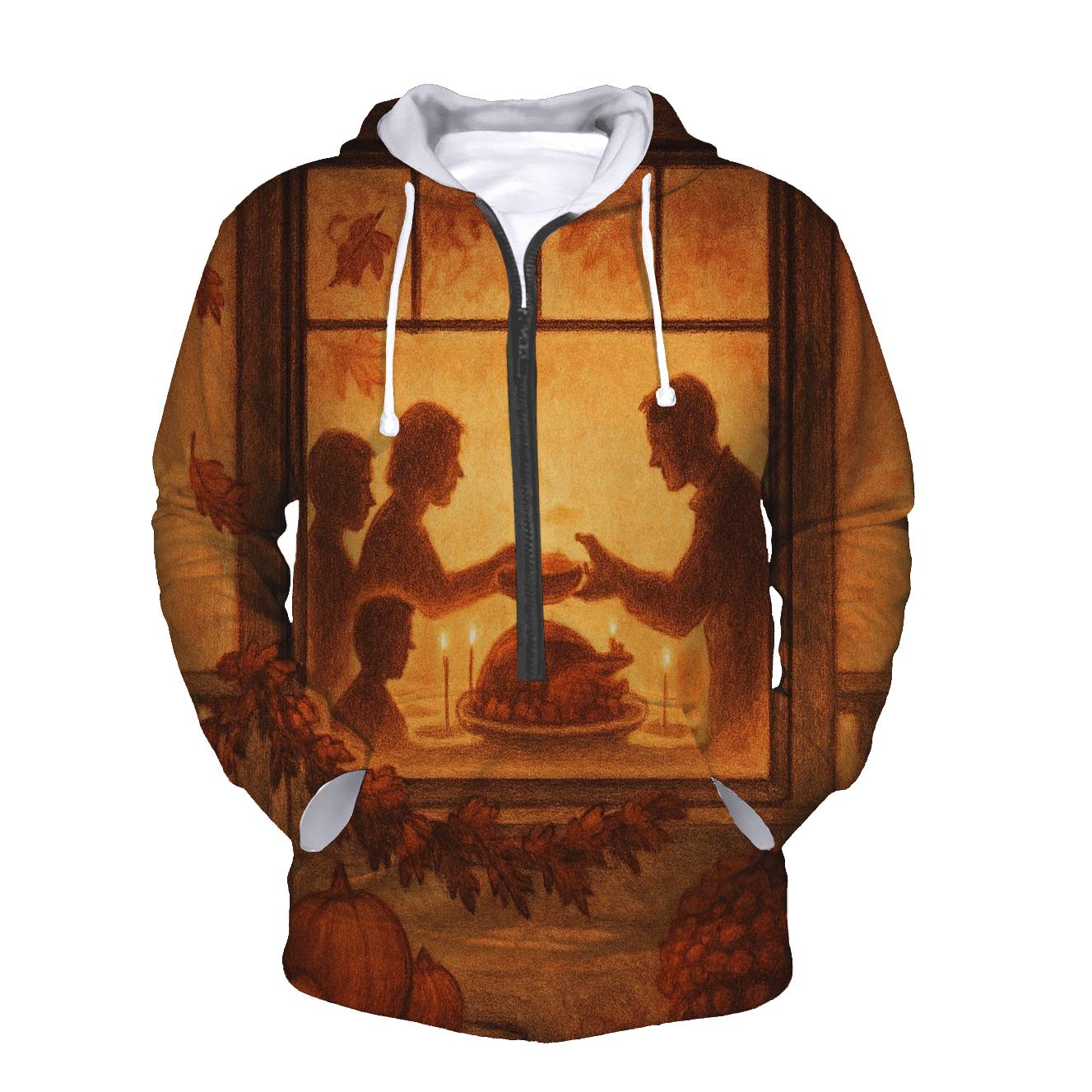 Golden Hour Family Table Through Window Glow zip-up hoodies