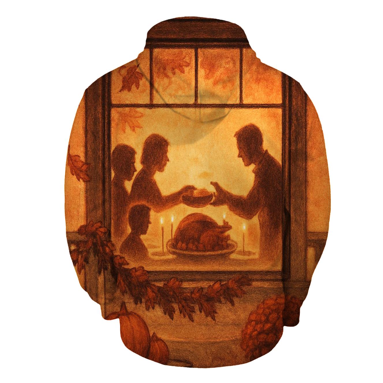 Golden Hour Family Table Through Window Glow zip-up hoodies