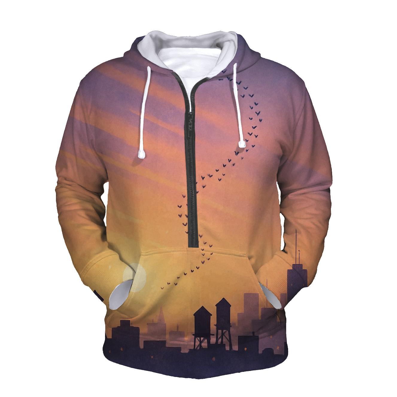 Skyline In Lavender Haze zip-up hoodies