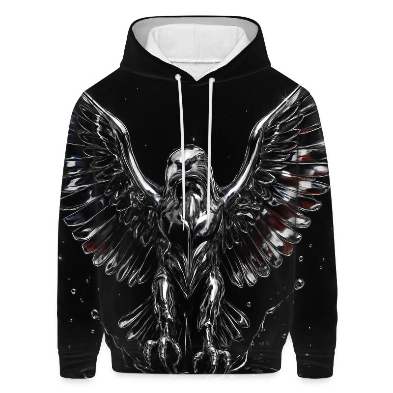 Chrome Eagle Crest With Flag Reflections lightweight hoodies