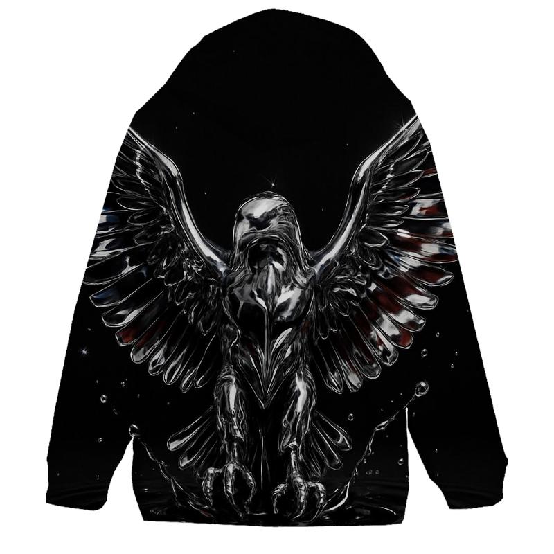 Chrome Eagle Crest With Flag Reflections lightweight hoodies