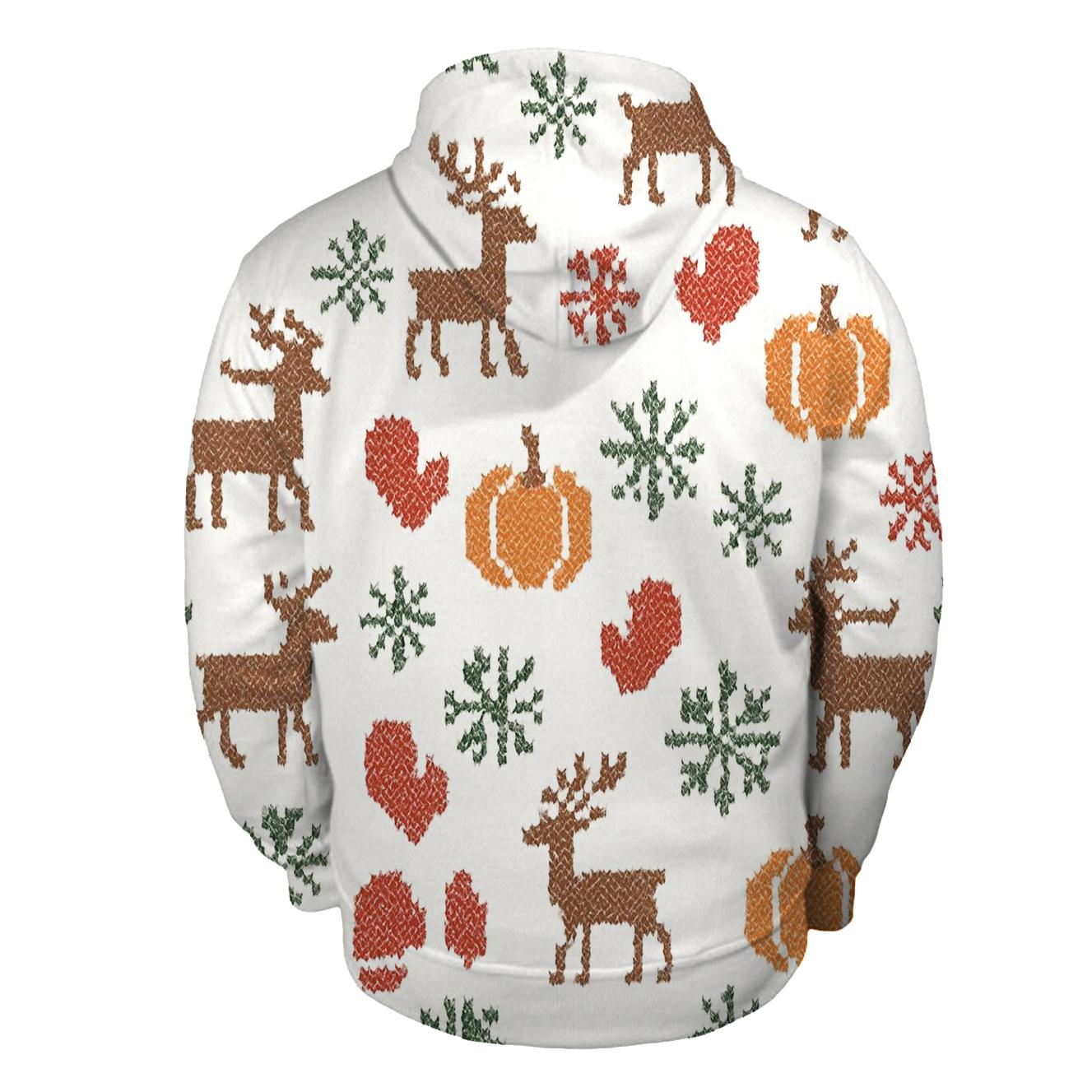 White Nordic Knit Pumpkin Snowflake Lattice designer hoodies